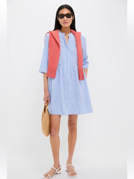 Tuckernuck Dresses & Skirts - Tuckernuck Blue Stripe Royal Shirt Dress Preppy Classic Spring Summer - XL